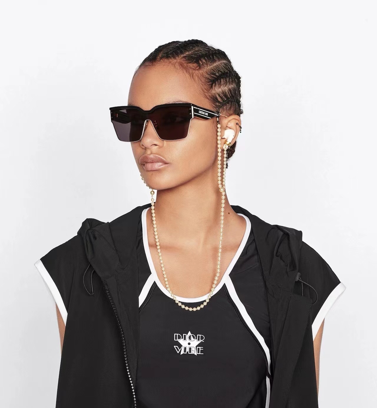 Dior DiorClub M4U Shiny Square Sunglasses – Black Grey Monogram