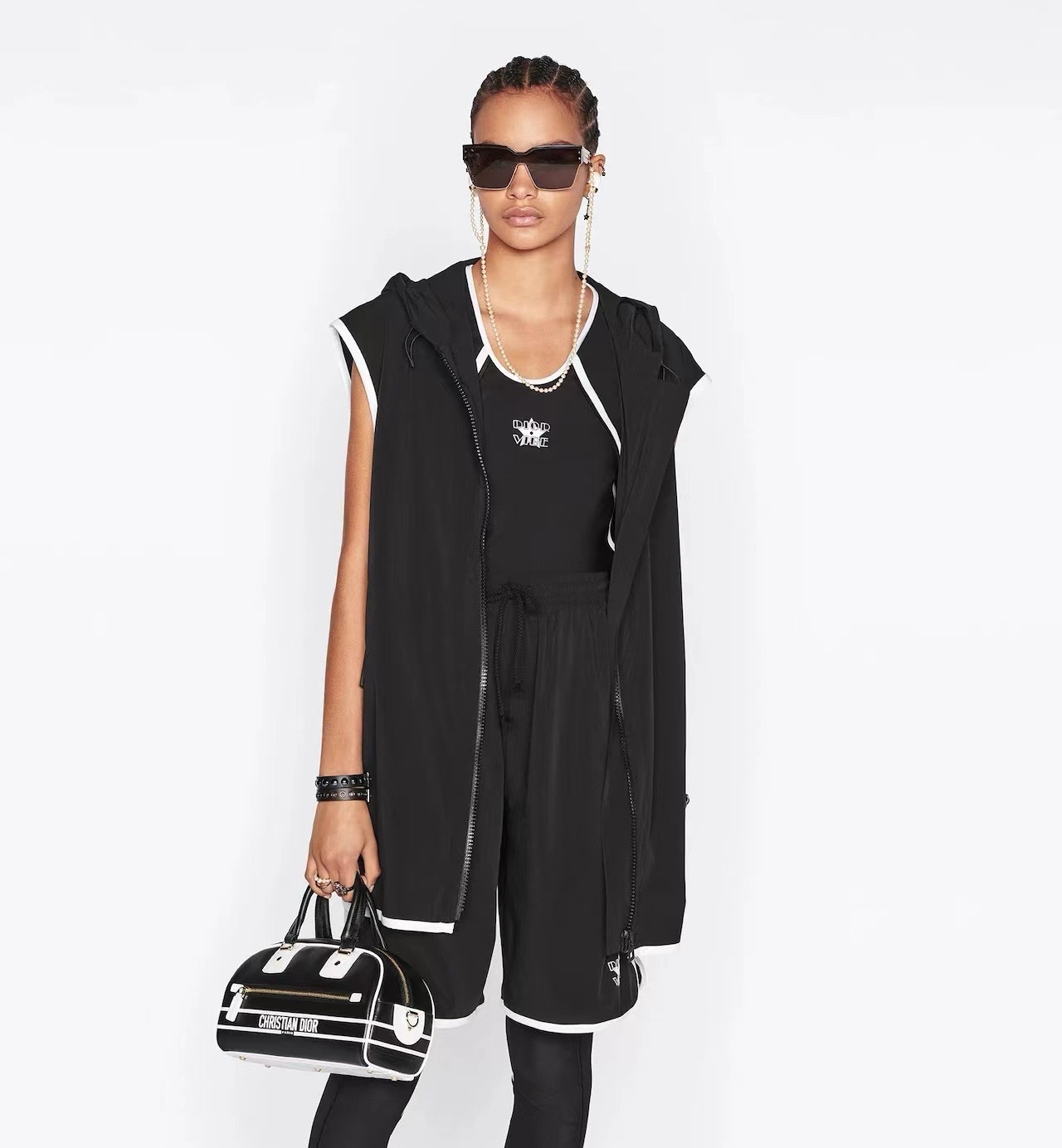 Dior DiorClub M4U Shiny Square Sunglasses – Black Grey Monogram