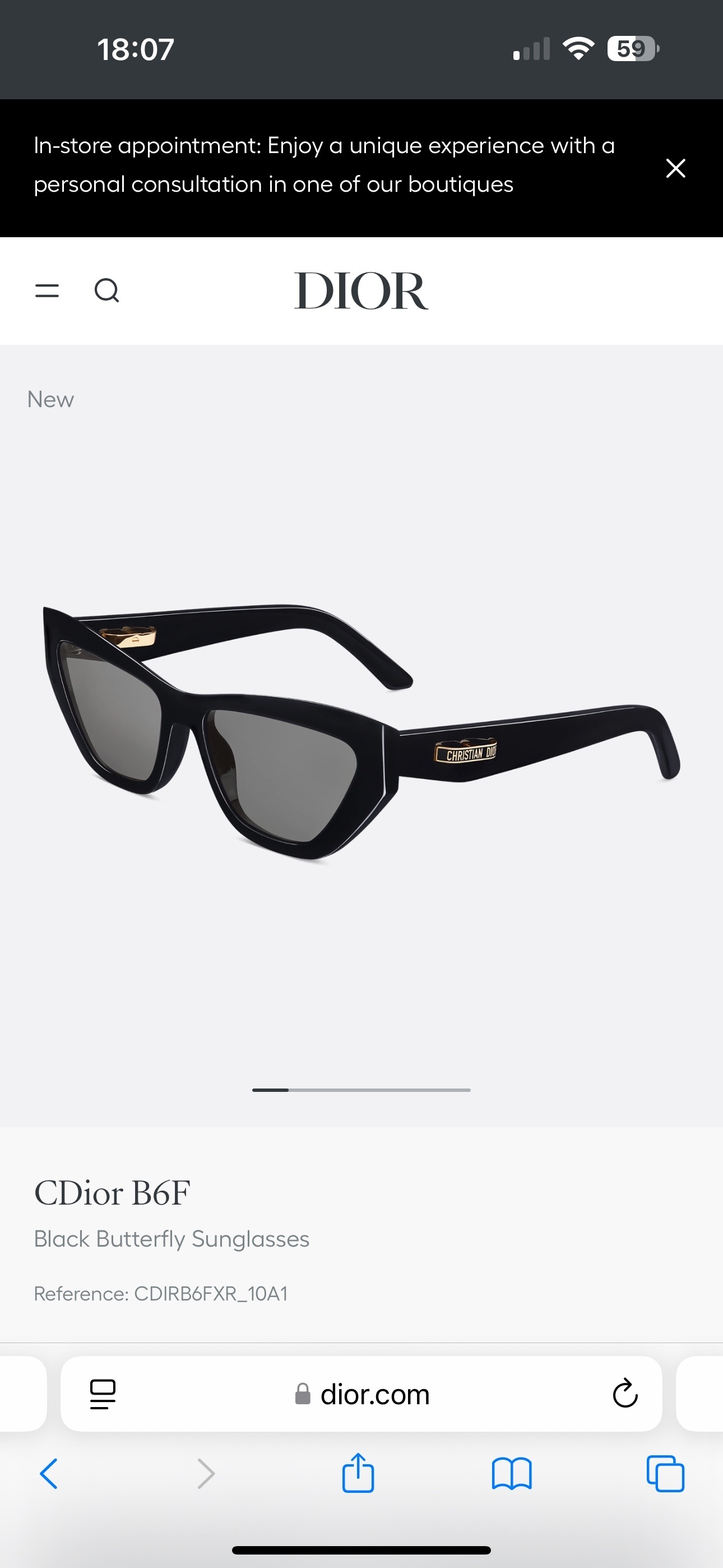 Dior Black Butterfly Sunglasses cdior – Dior CDior B6F Black Butterfly