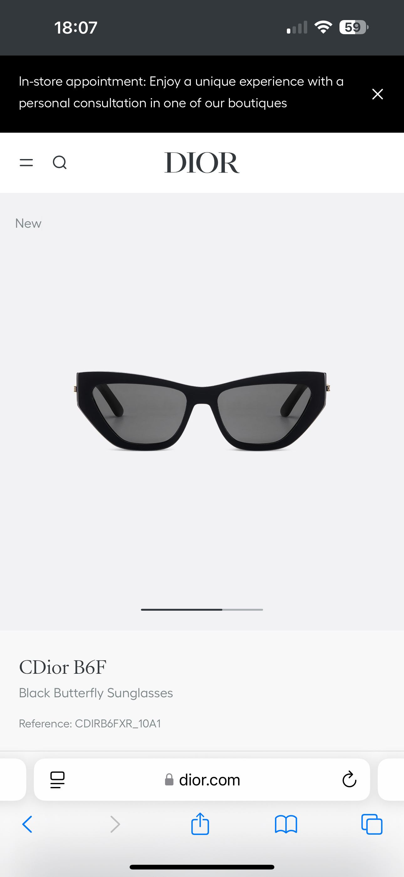 Dior CDior B6F Black Butterfly Sunglasses – Luxury Eyewear