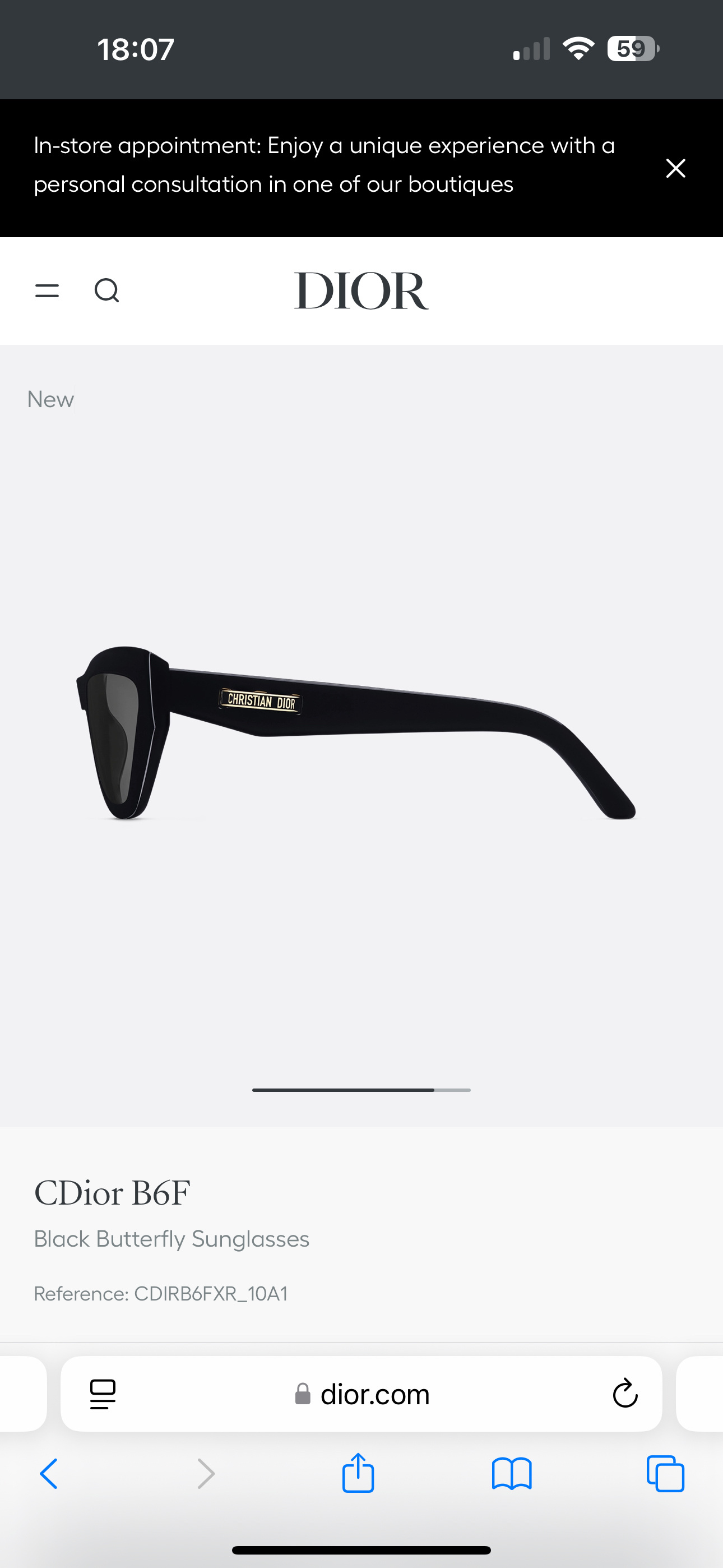 Dior CDior B6F Black Butterfly Sunglasses – Luxury Eyewear