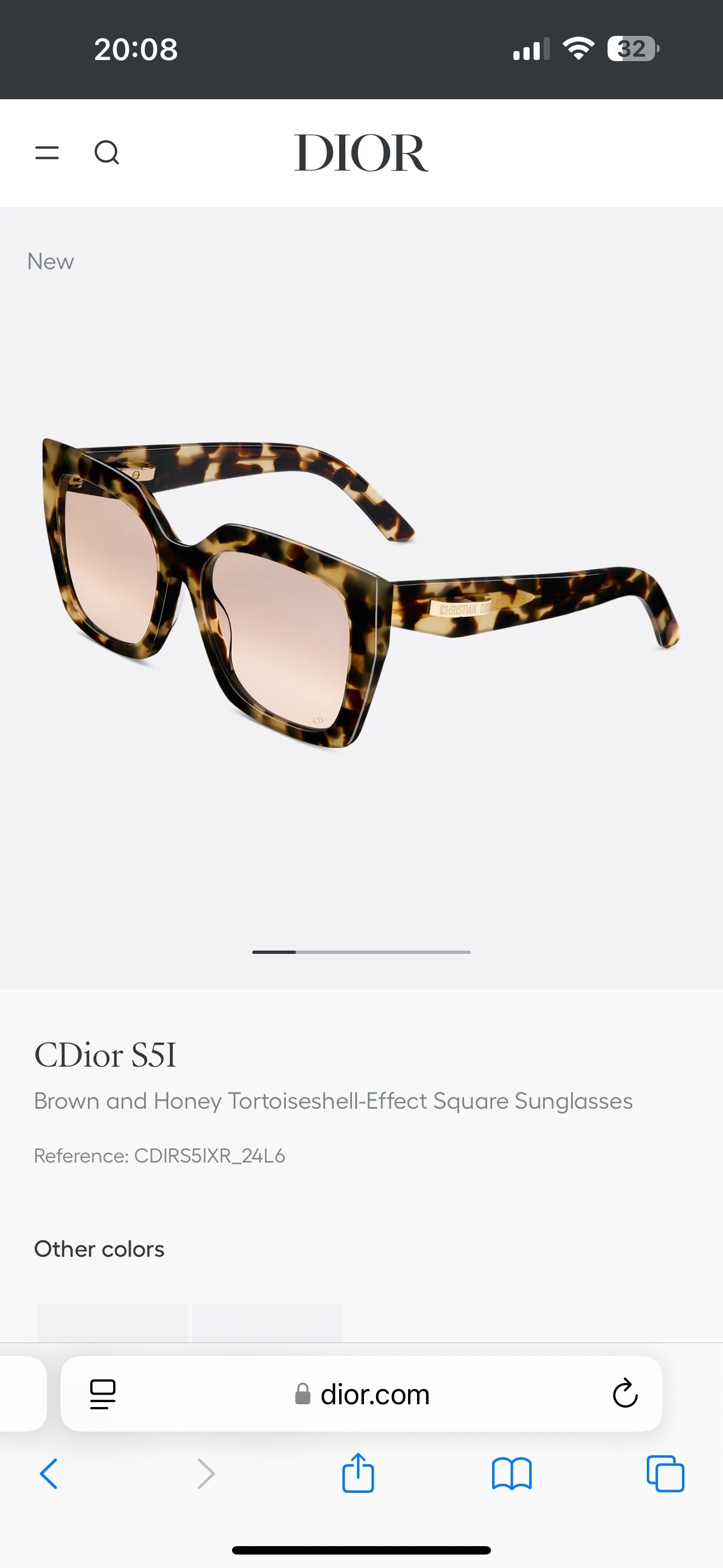 Dior CDior S5I Tortoiseshell Square Sunglasses