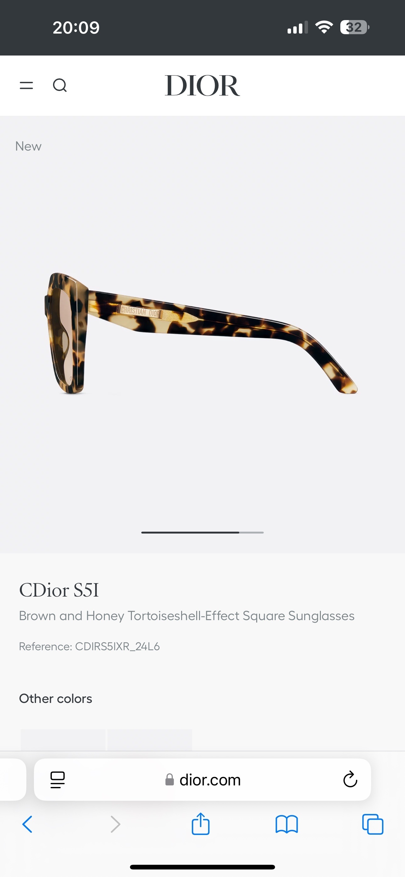 Dior CDior S5I Tortoiseshell Square Sunglasses for Women