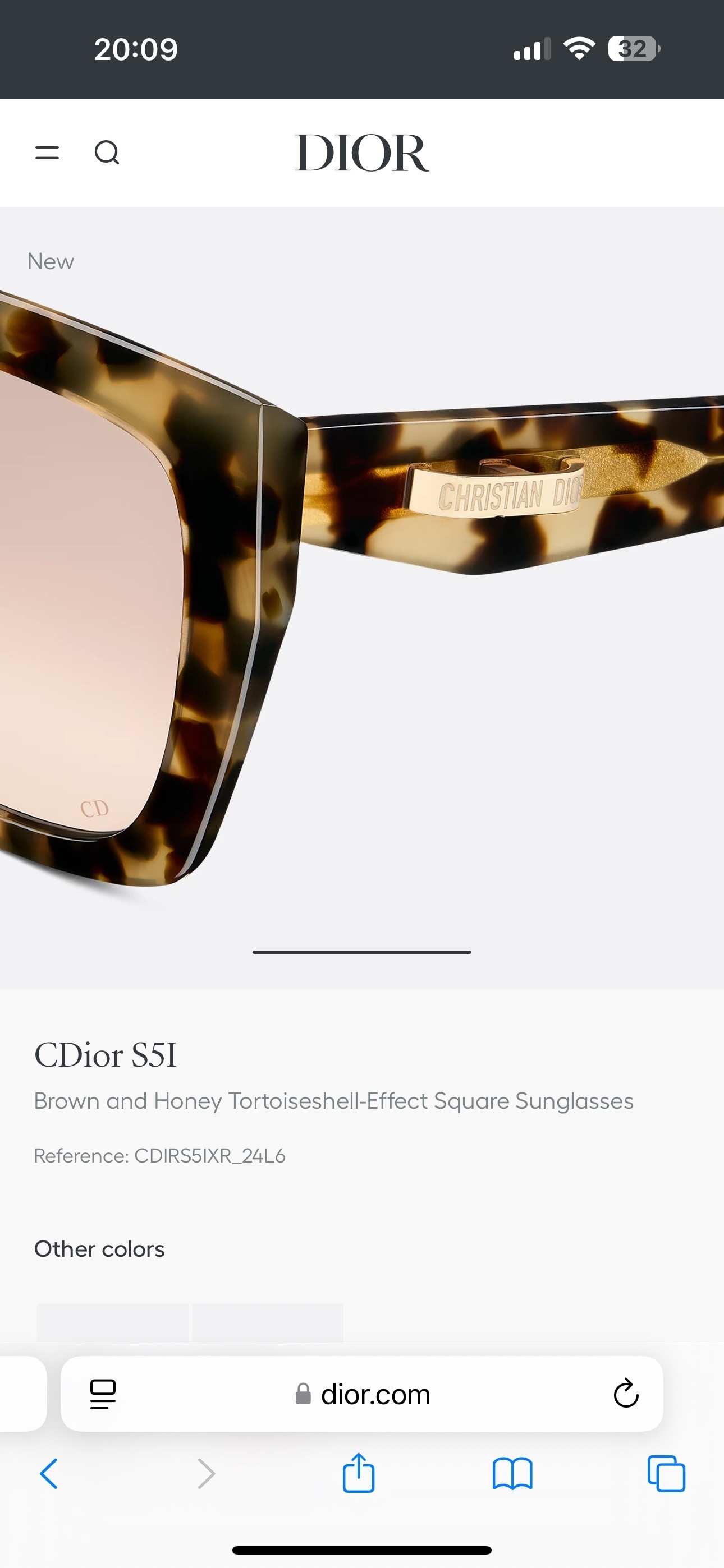 Dior CDior S5I Tortoiseshell Square Sunglasses for Women