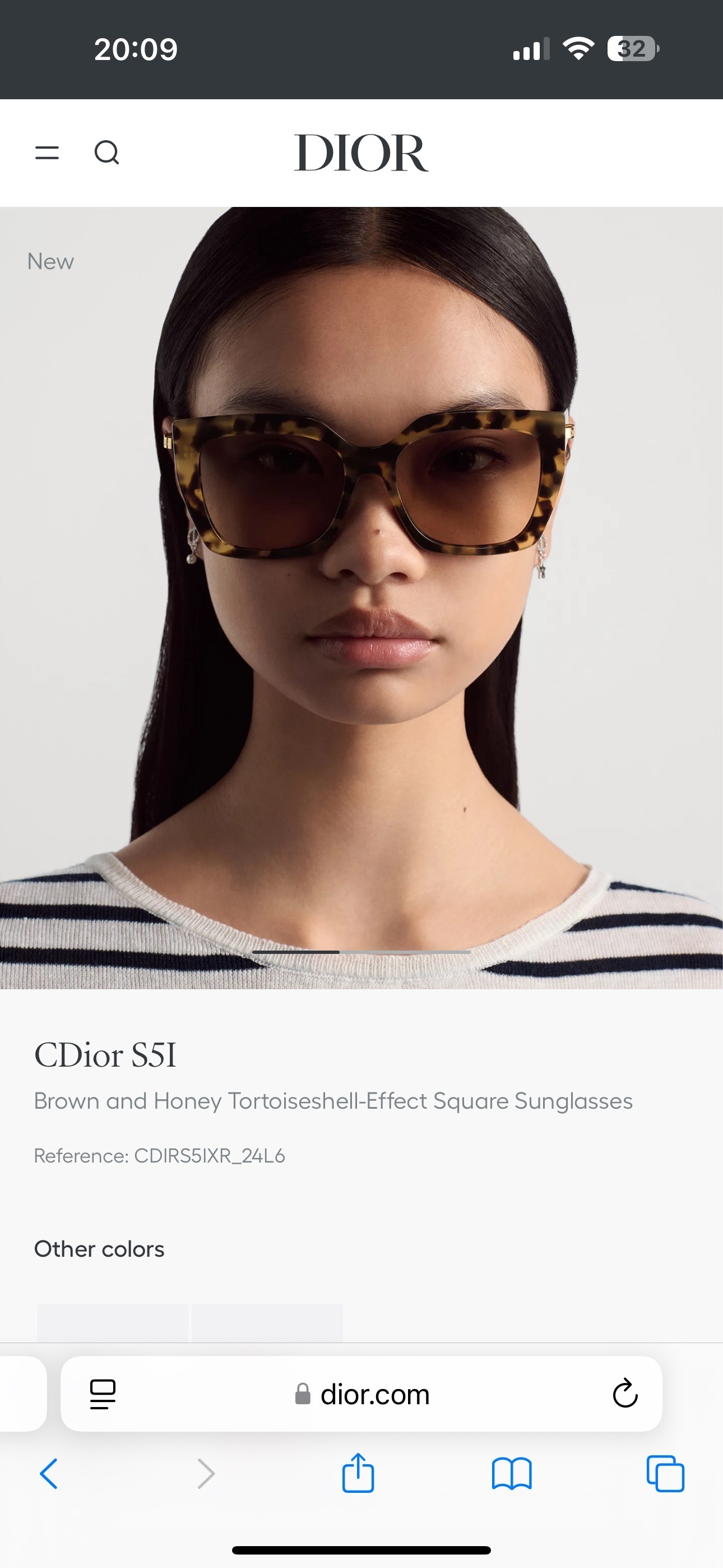 Dior CDior S5I Tortoiseshell Square Sunglasses for Women