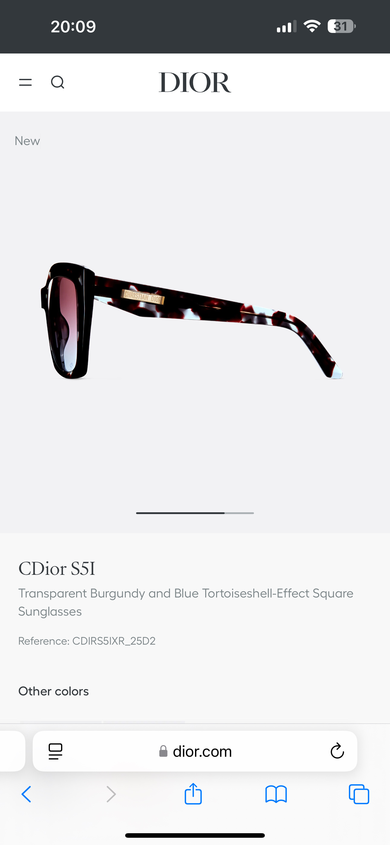 Dior CDior S5I Tortoiseshell Square Sunglasses for Women