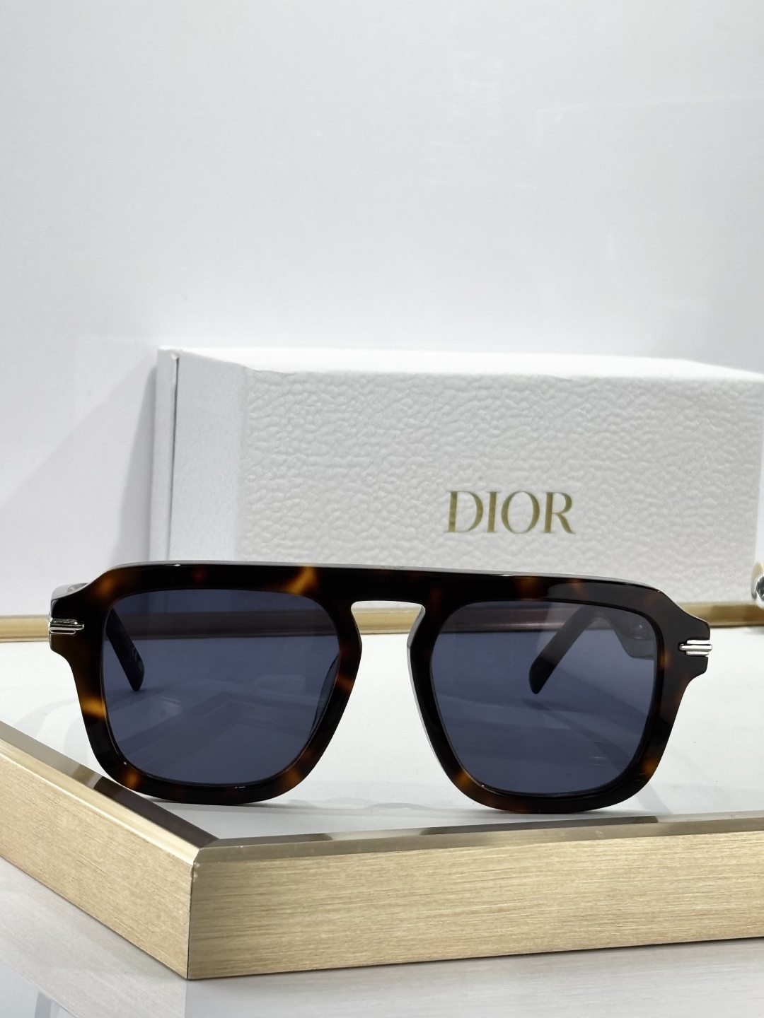 Dior Black Square Sunglasses – Brown Lens