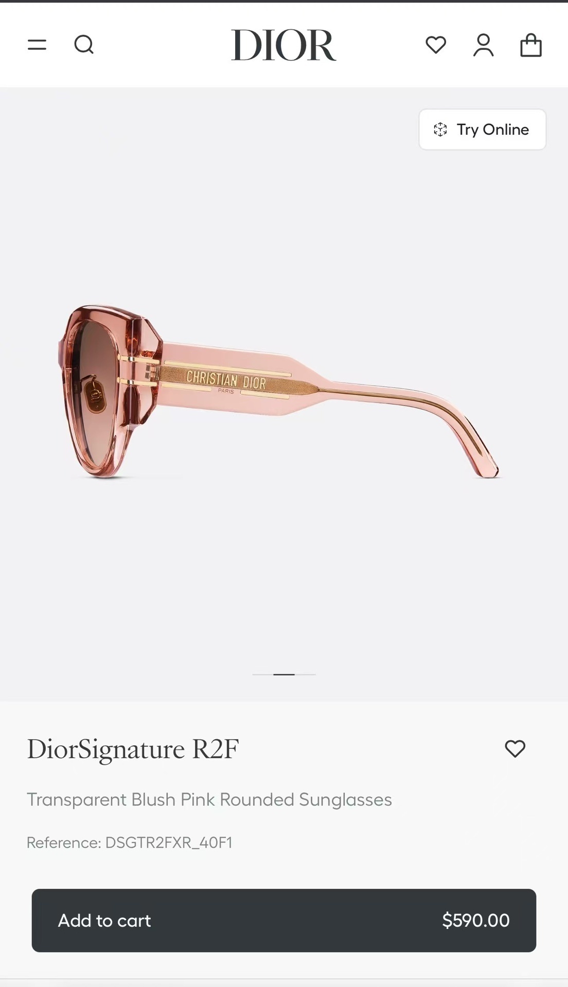 Dior Blush Pink Sunglasses – DiorSignature R2F Blush Pink Sunglasses