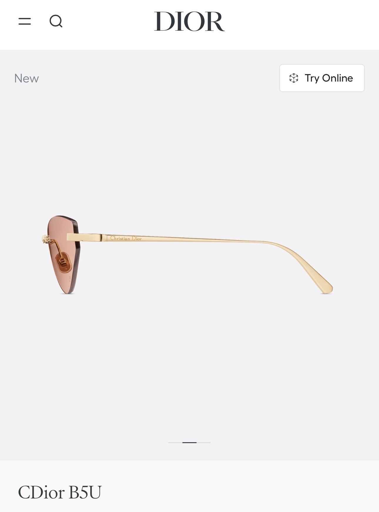 Dior CDior B5U Pink Butterfly Rimless Sunglasses – Gold Finish