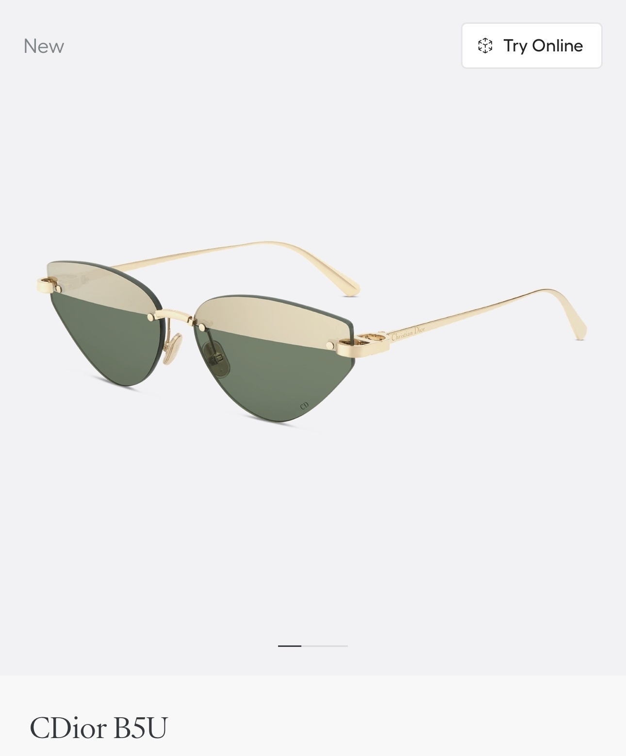 Dior CDior B5U Pink Butterfly Rimless Sunglasses – Gold Finish