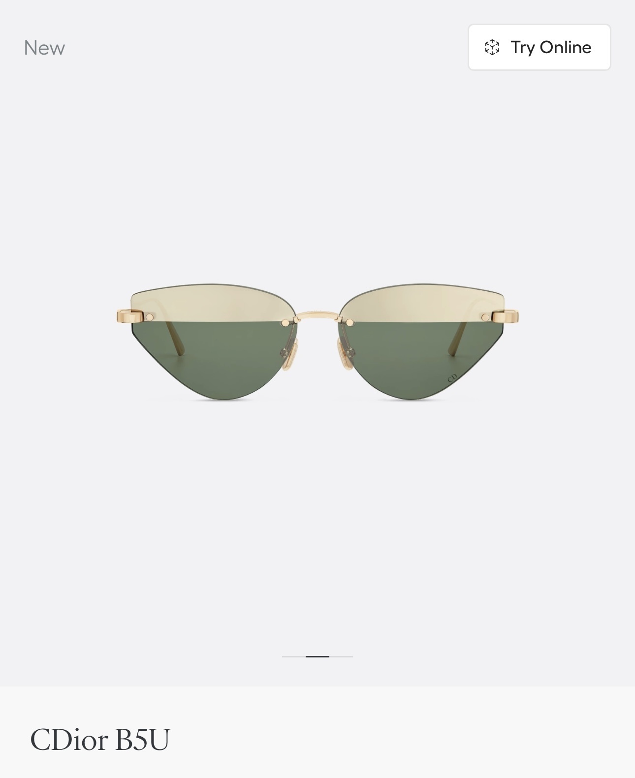 Dior CDior B5U Pink Butterfly Rimless Sunglasses – Gold Finish