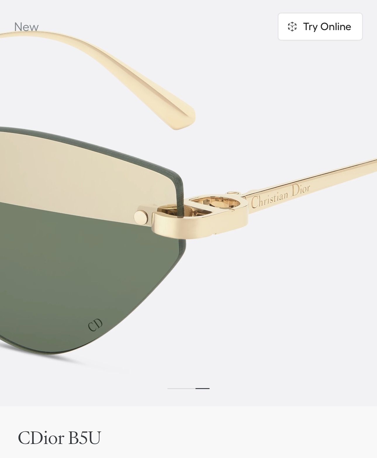 Dior CDior B5U Pink Butterfly Rimless Sunglasses – Gold Finish