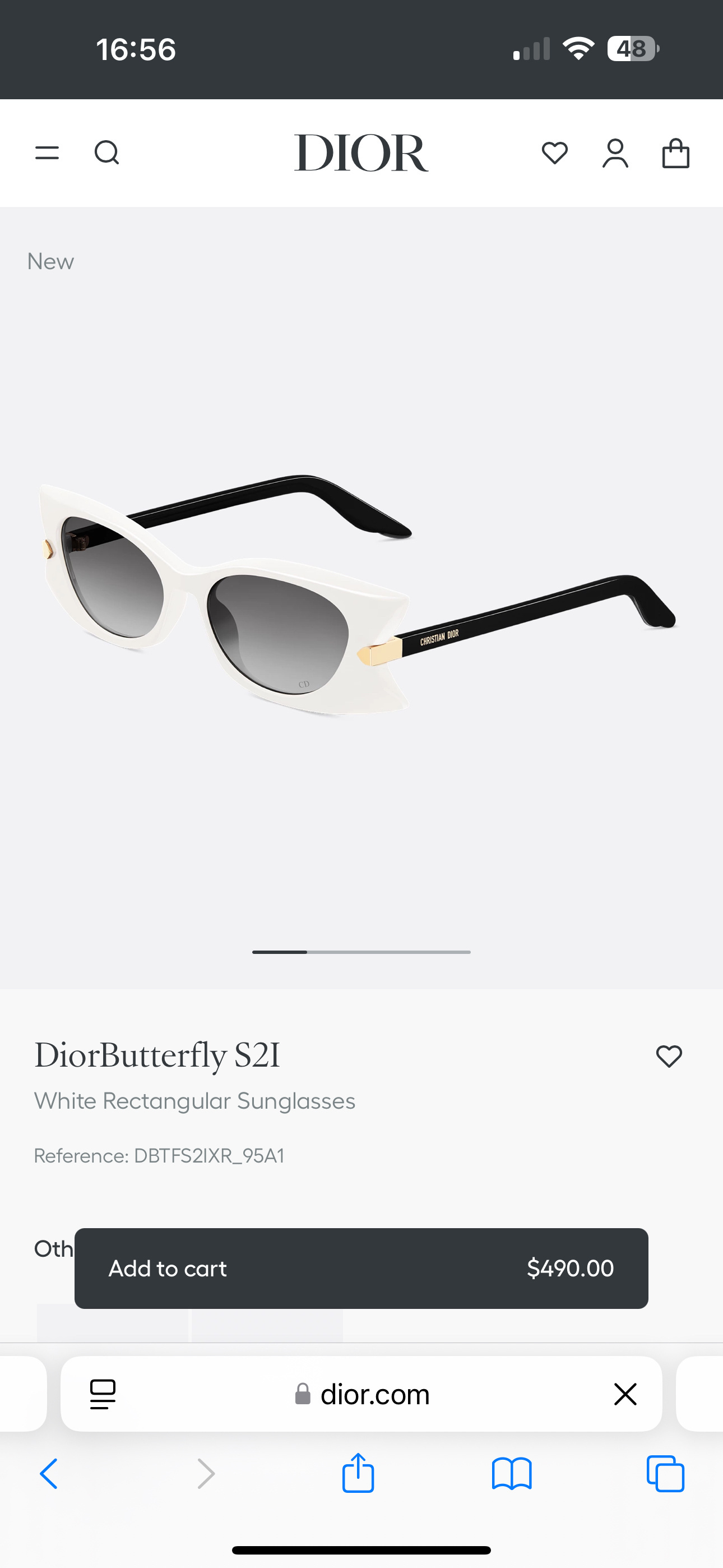 DiorButterfly S2I Black Rectangular Sunglasses – Luxury Eyewear
