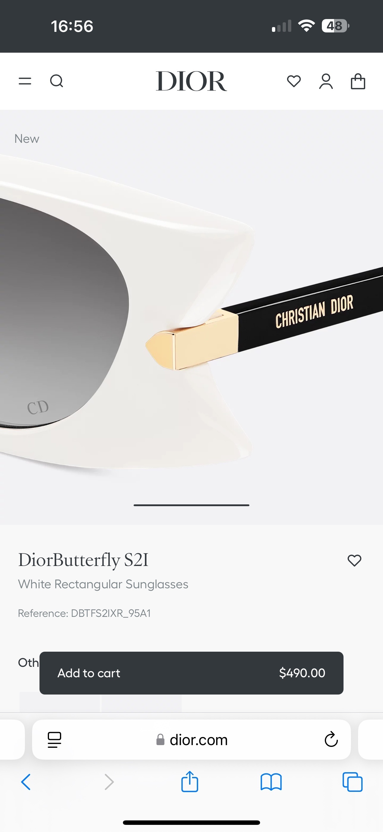DiorButterfly S2I Black Rectangular Sunglasses – Luxury Eyewear