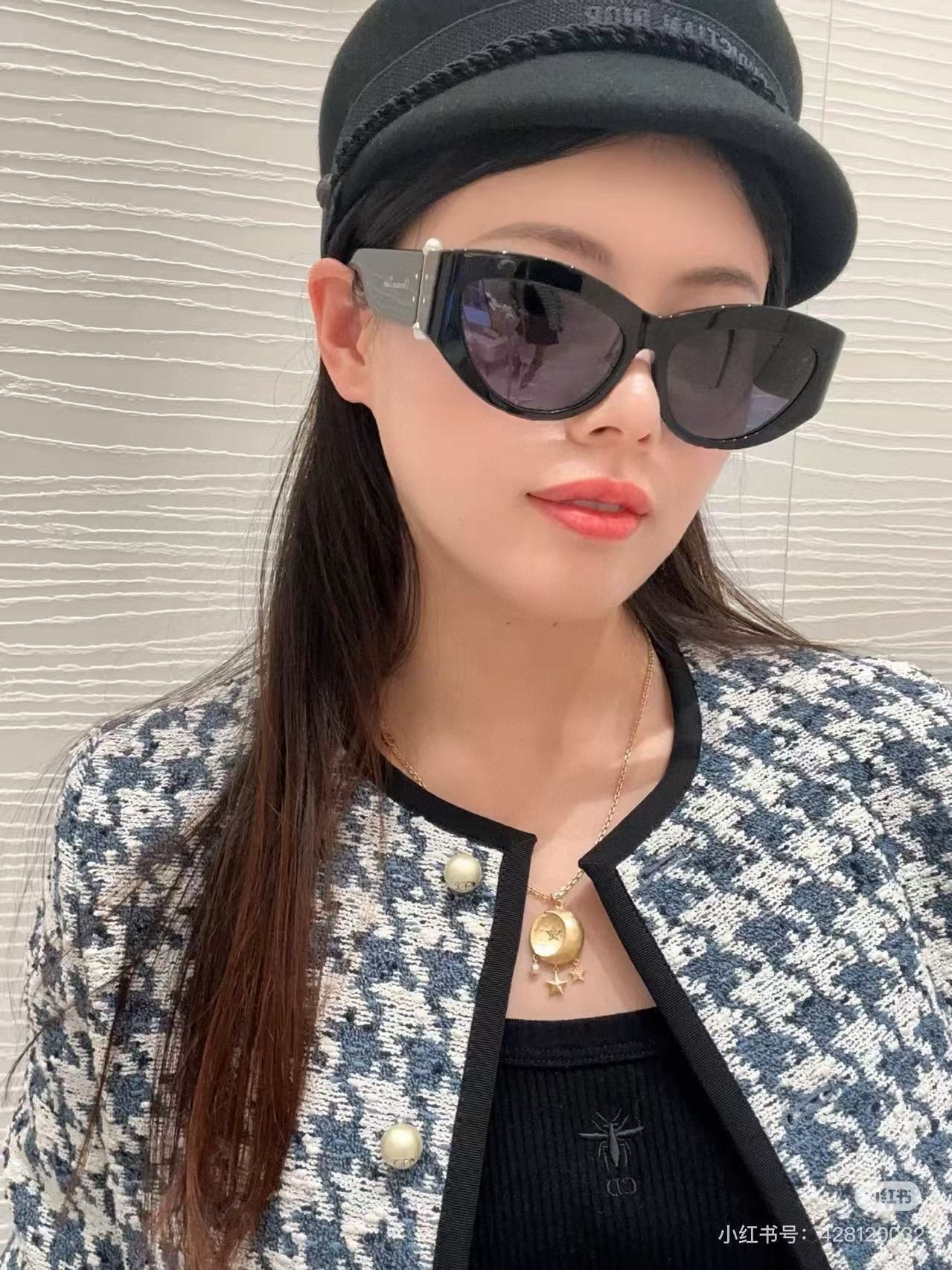 DiorTribales B1F Luxury Butterfly Sunglasses with Pearls