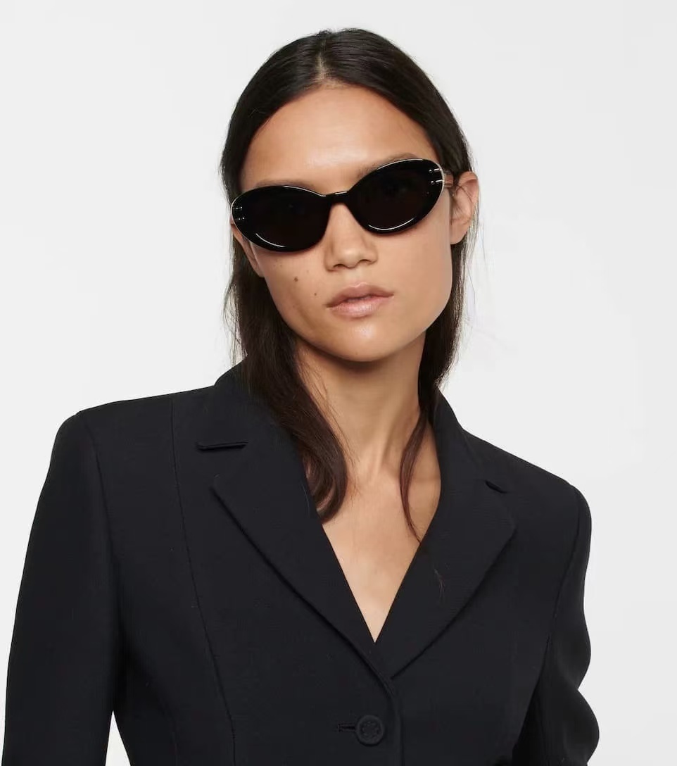 Aimir DR Black Oval Sunglasses – Retro Rivet Design