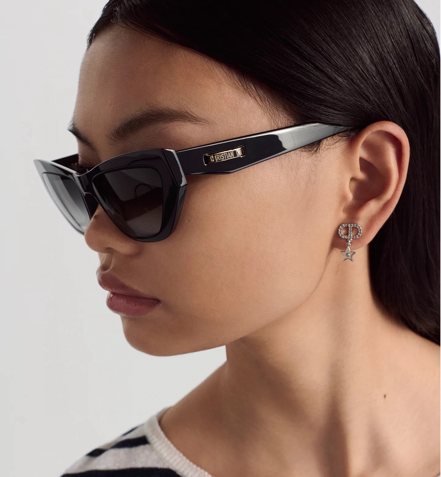 designer Dior Black Acetate Cat-Eye Sunglasses – Dior Black Acetate