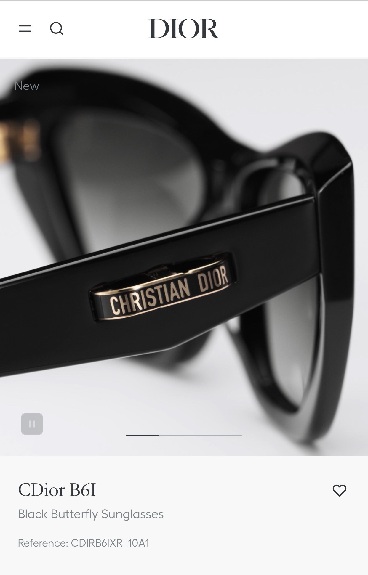 Dior Black Cat-Eye Sunglasses with Gold Signature Logo