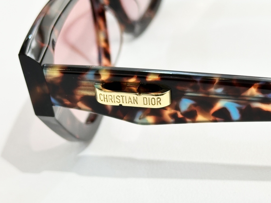 Dior Black Cat-Eye Sunglasses with Gold Signature Logo