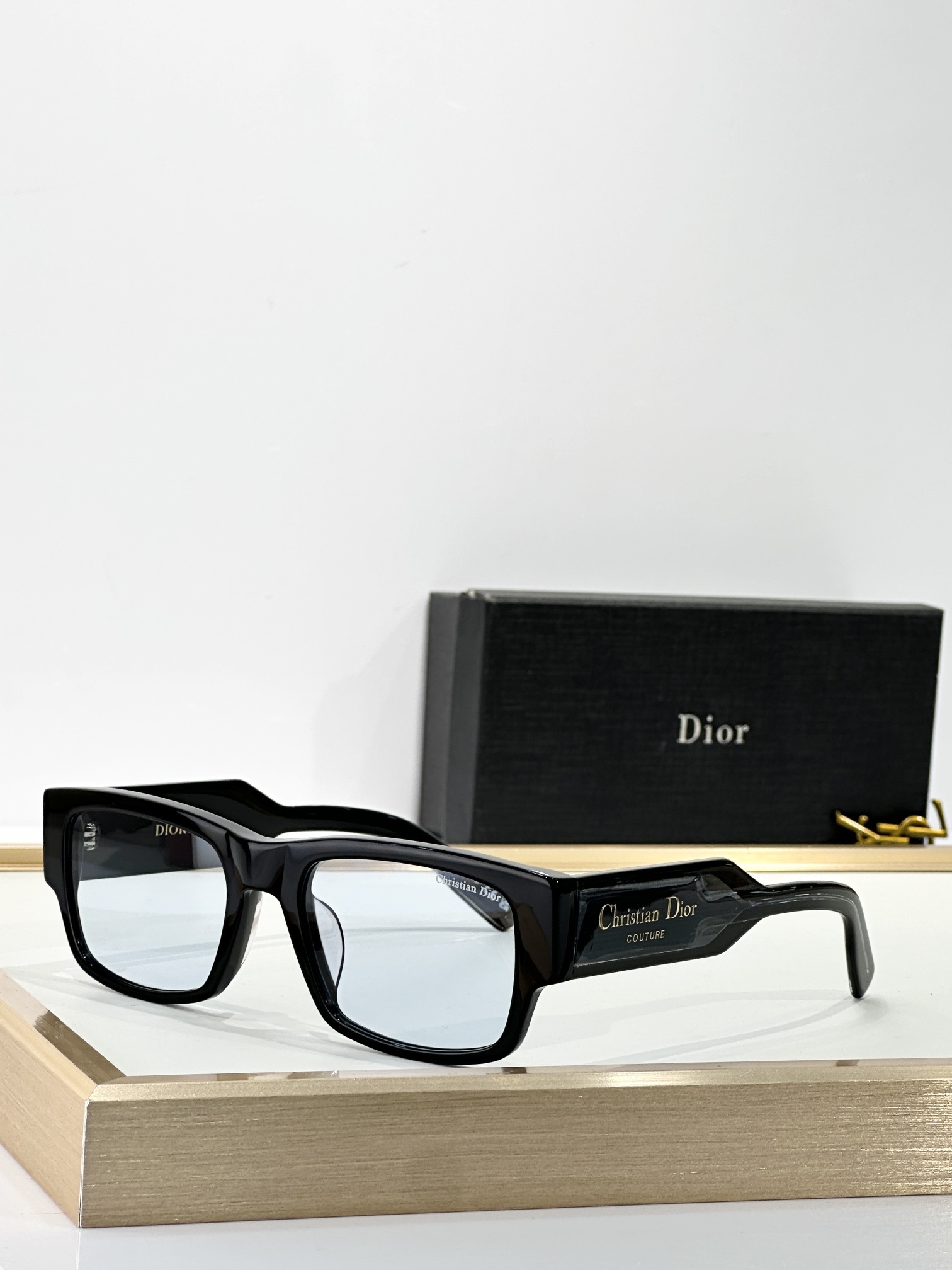 Christian Dior Label S1I Black Rectangular Sunglasses