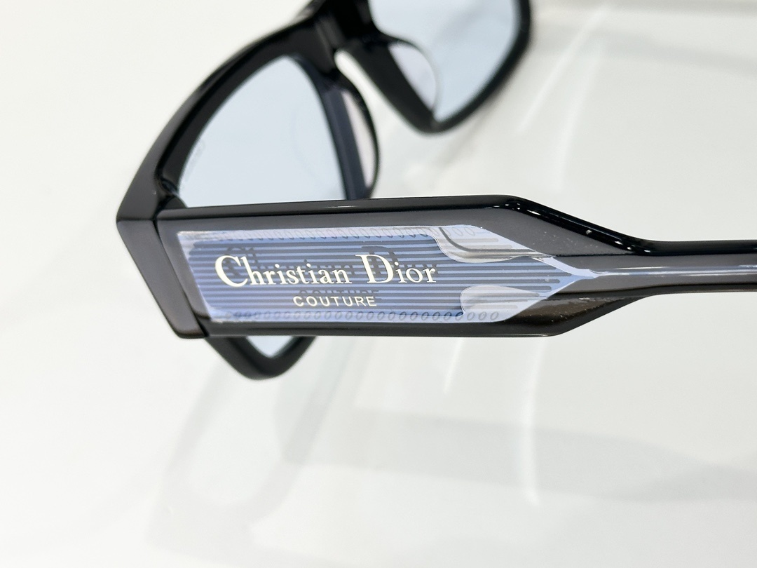 Christian Dior Label S1I Black Rectangular Sunglasses