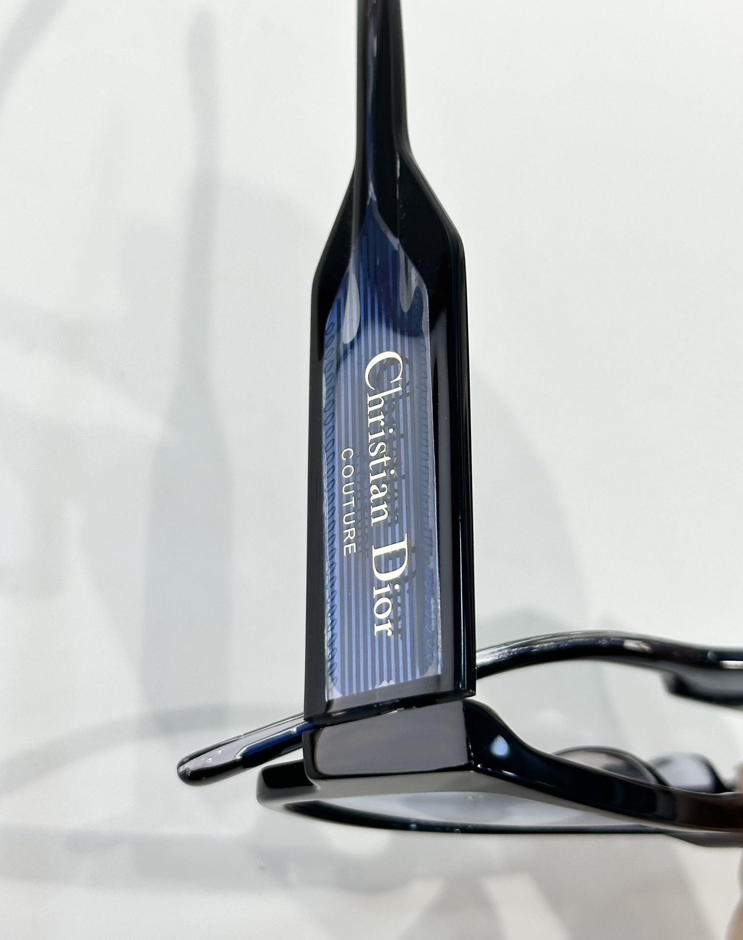 Christian Dior Label S1I Black Rectangular Sunglasses