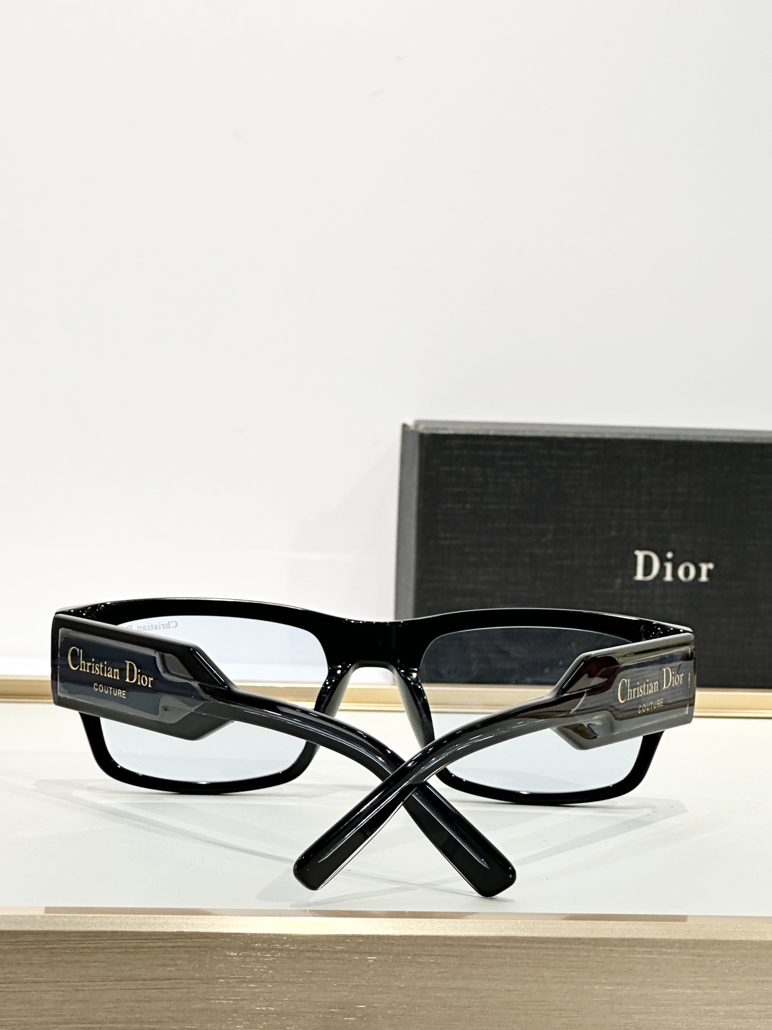 Christian Dior Label S1I Black Rectangular Sunglasses