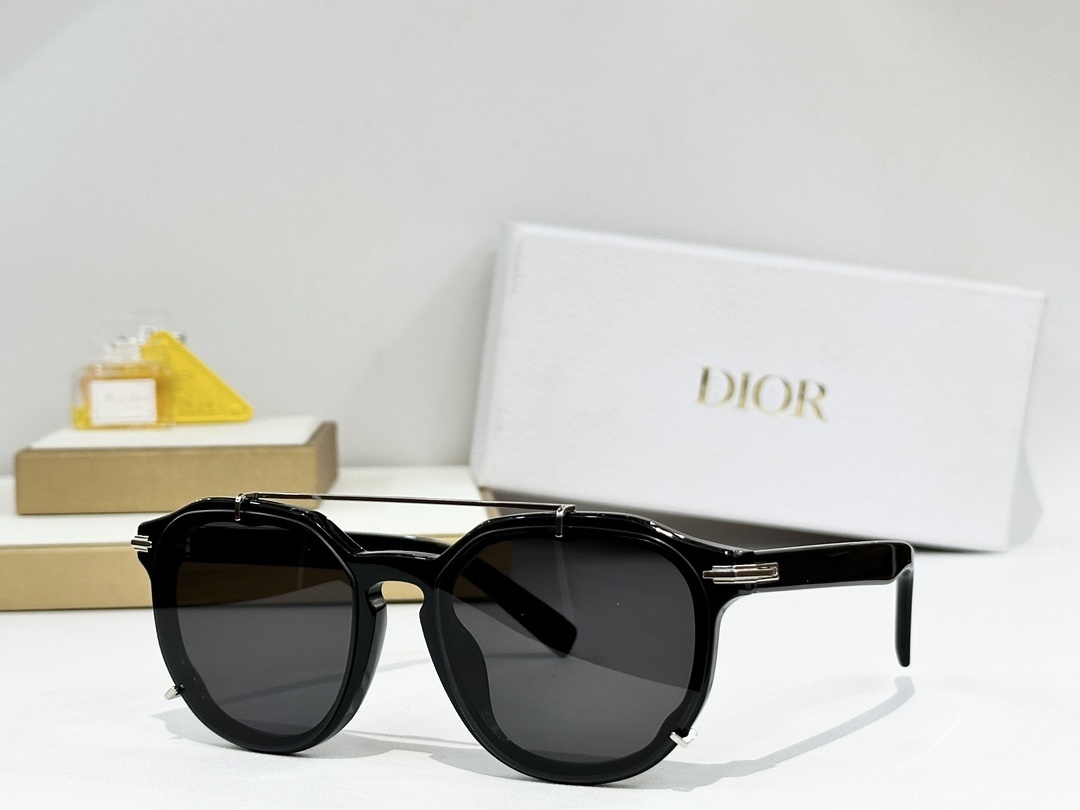 Dior Luxury Geometric Double-Bridge Sunglasses for Men & Women