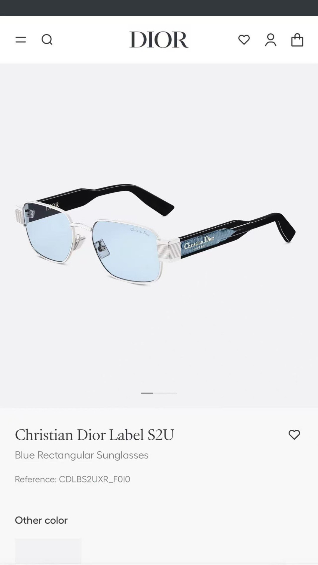Dior Blue Silver Sunglasses – Dior Label S2U Blue Silver Rectangular