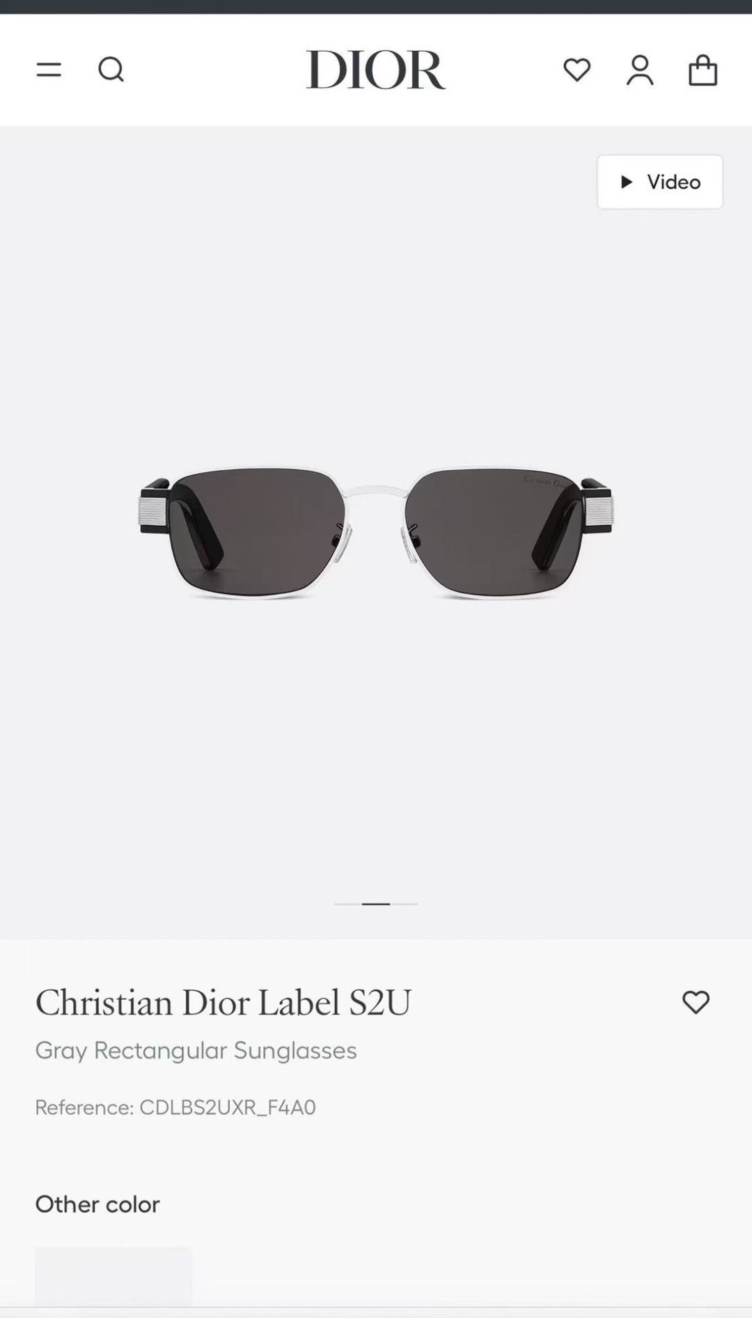 Christian Dior Label S2U Blue Rectangular Sunglasses