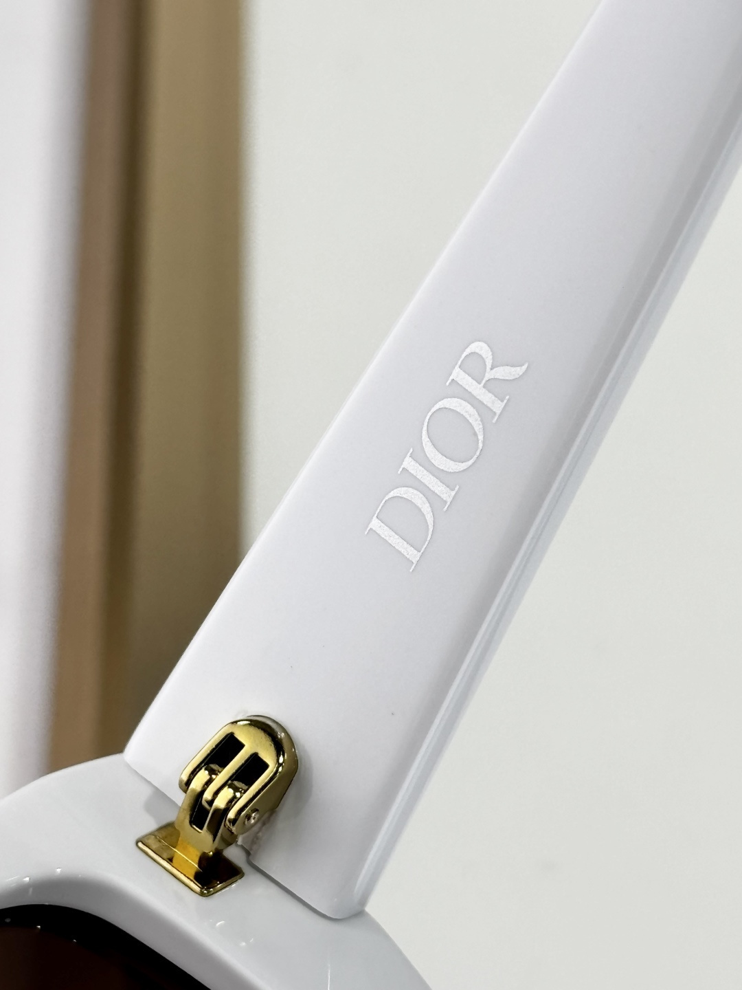 Christian Dior White Square Sunglasses with Gradient Lenses