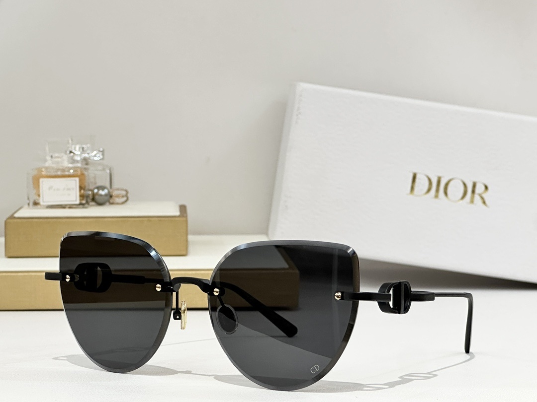 Dior Edge Rimless Sunglasses – Black Lens, Iconic CD Logo