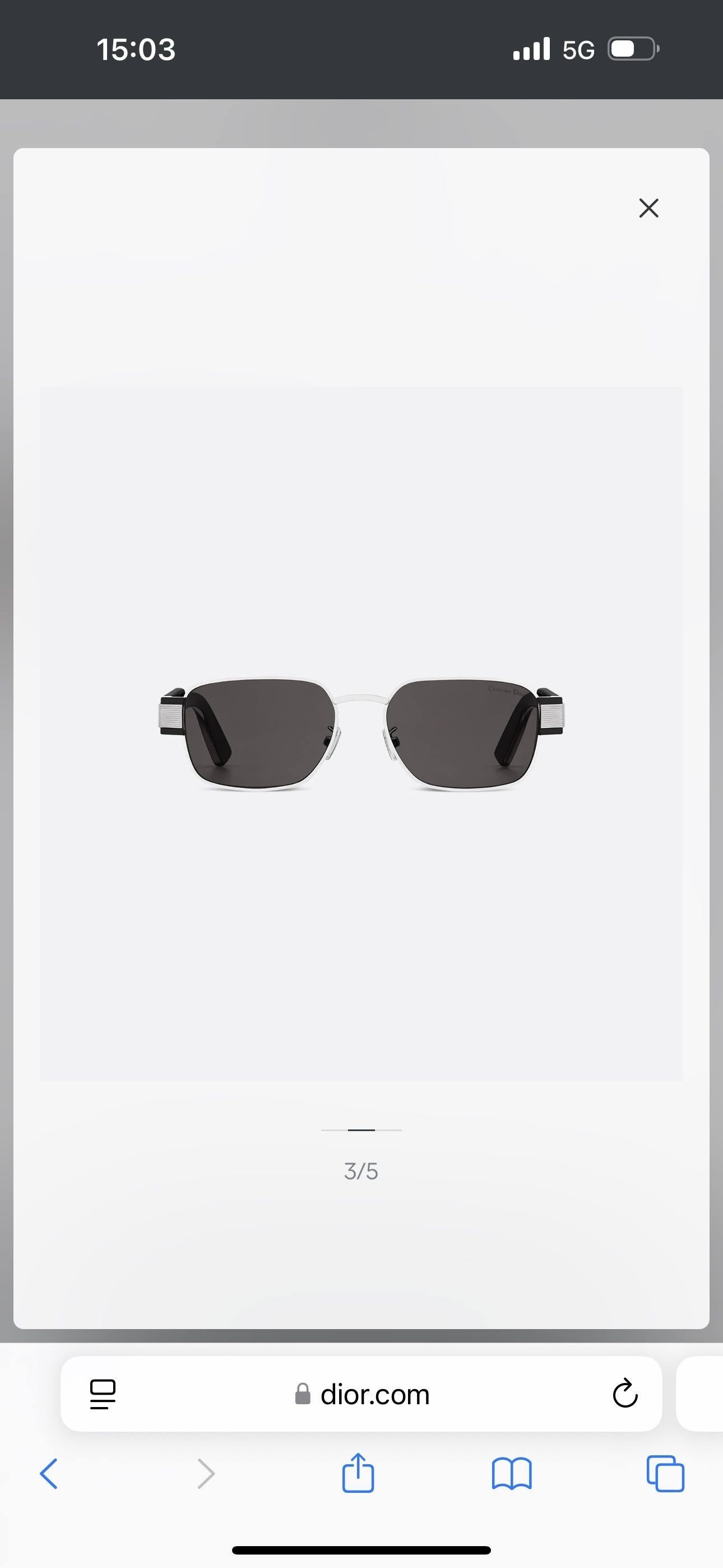 Christian Dior Couture Rectangular Sunglasses – Black & Silver