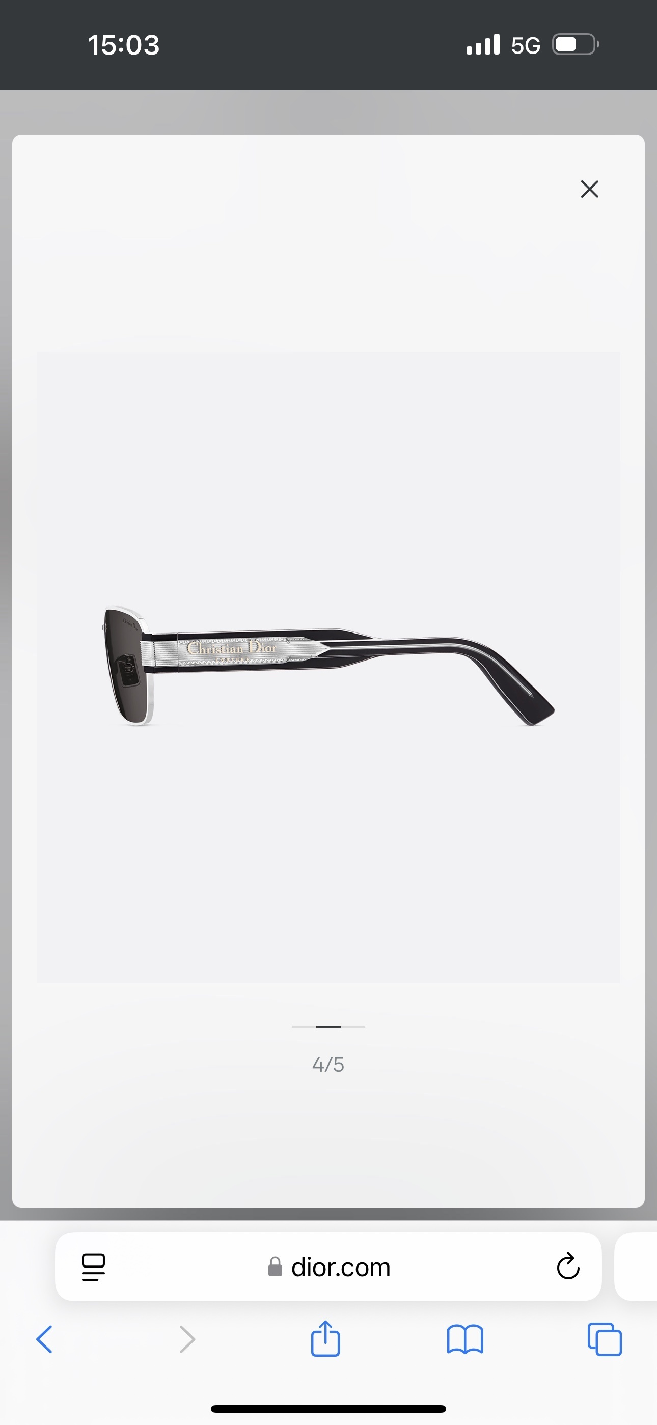 Christian Dior Couture Rectangular Sunglasses – Black & Silver