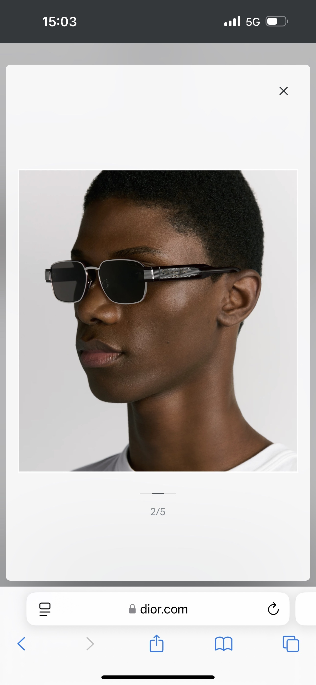 Christian Dior Couture Rectangular Sunglasses – Black & Silver