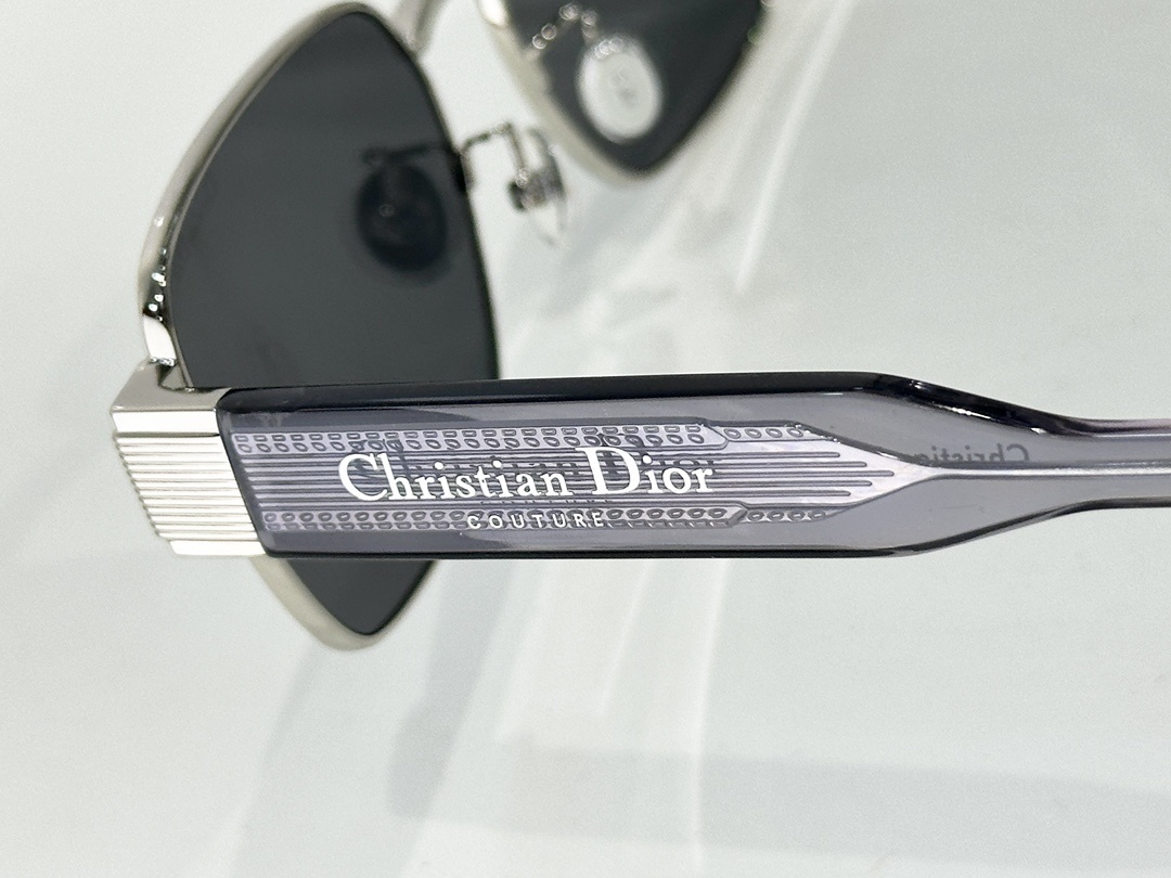 Christian Dior Couture Rectangular Sunglasses – Black & Silver