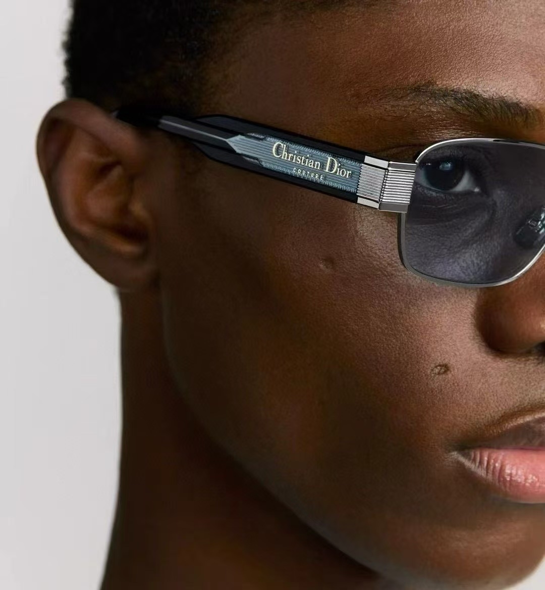Christian Dior Couture Rectangular Sunglasses – Silver & Blue