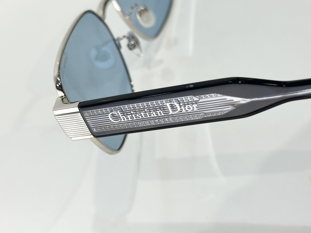 Christian Dior Couture Rectangular Sunglasses – Silver & Blue