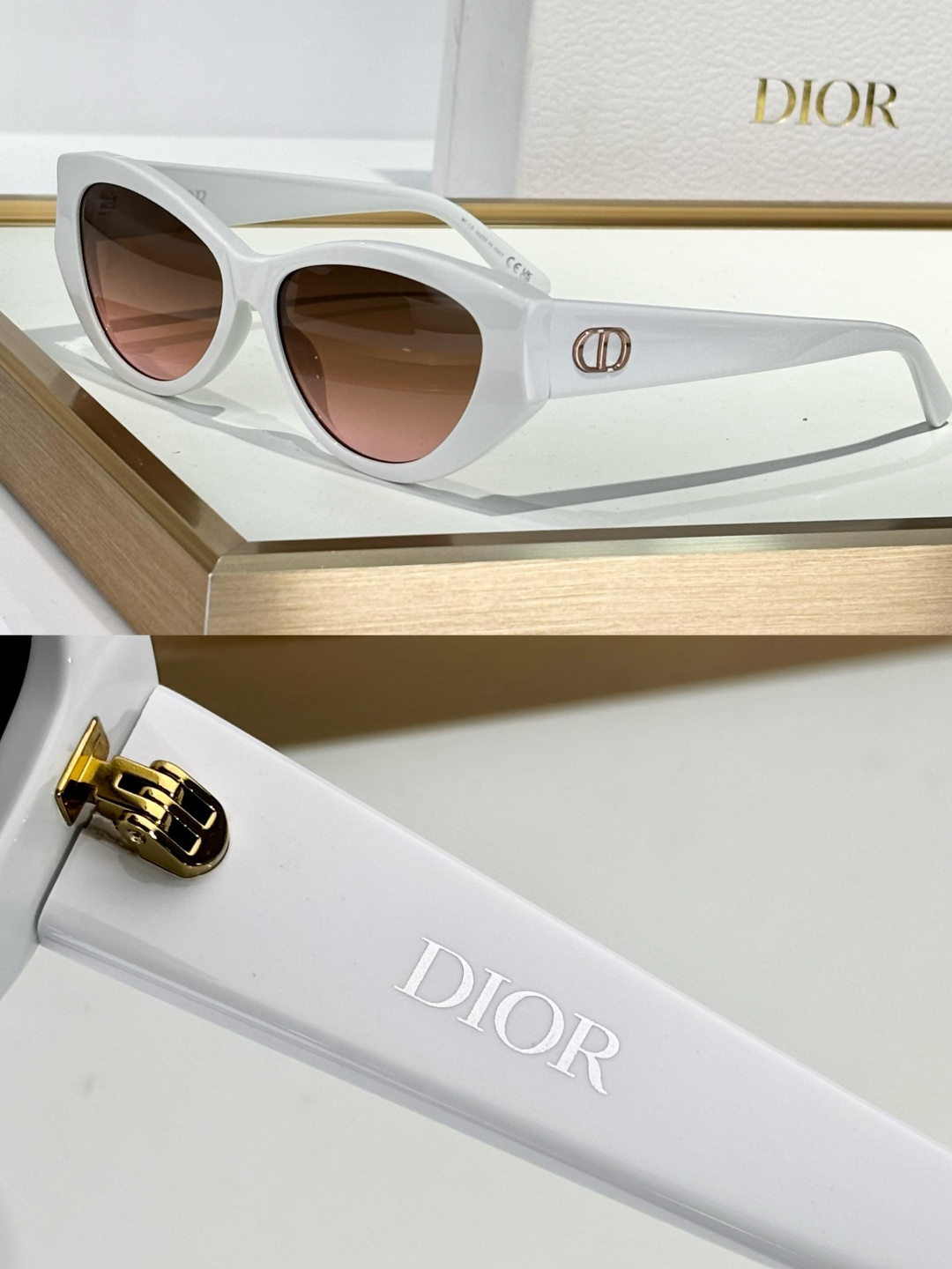 gradient Dior White Cat-Eye Sunglasses – Dior White Cat-Eye Sunglasses