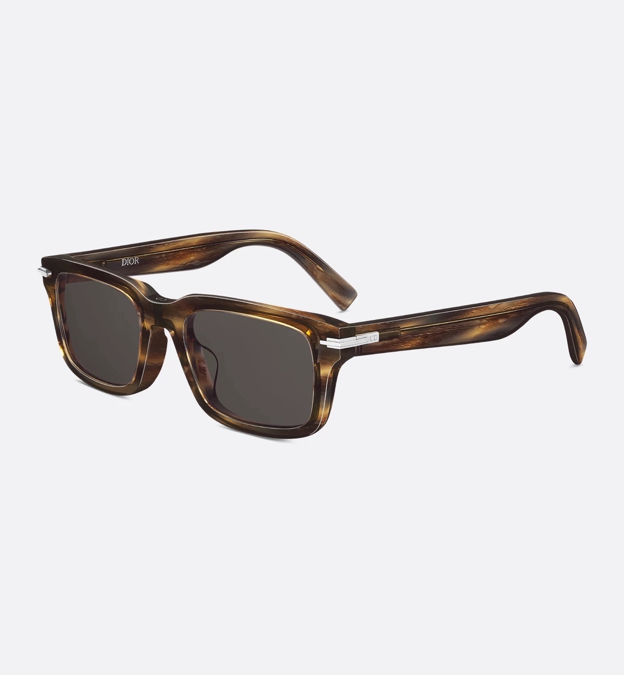 Dior Brown Marble Rectangular Sunglasses for Men