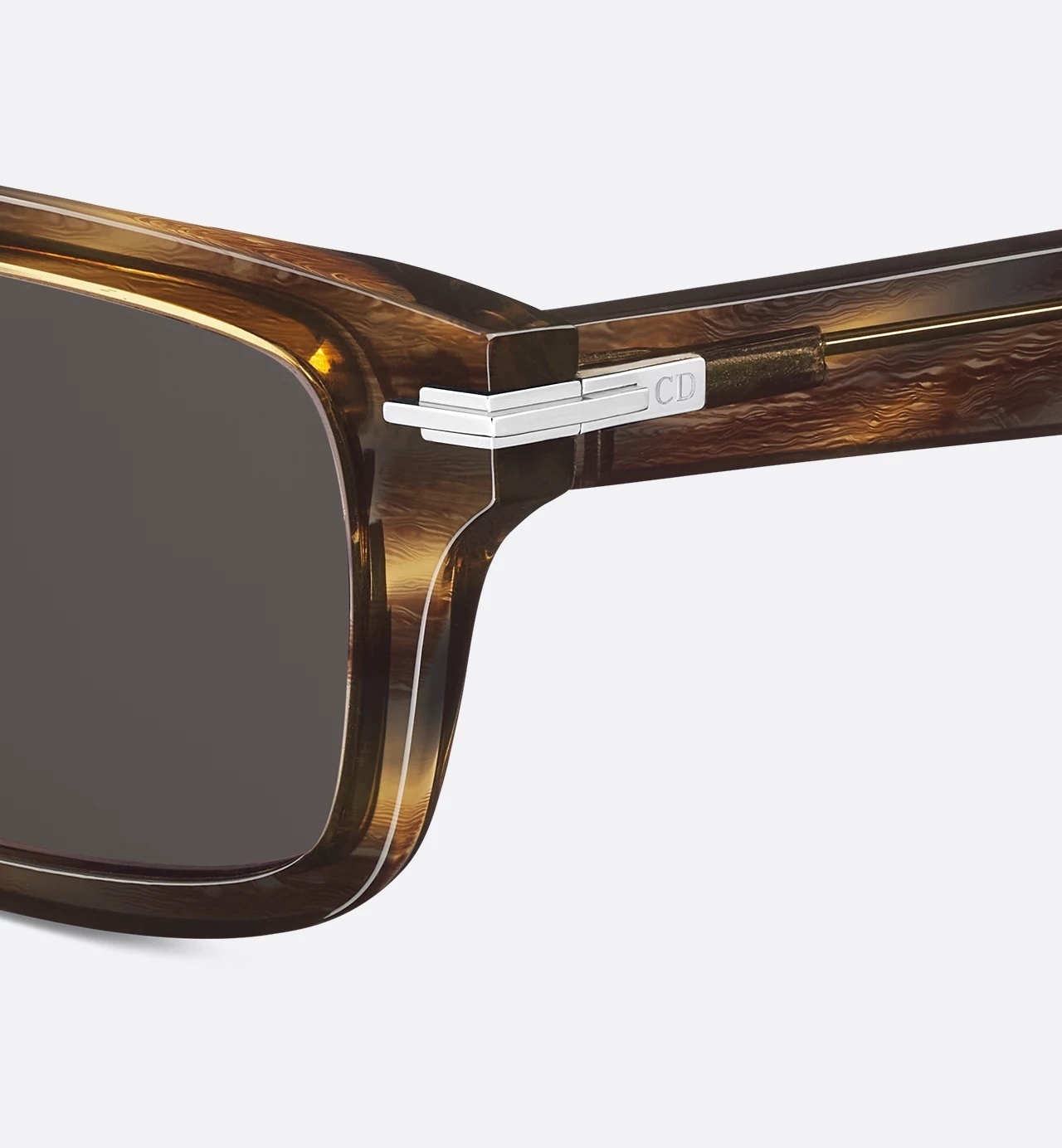 Dior Brown Marble Rectangular Sunglasses for Men