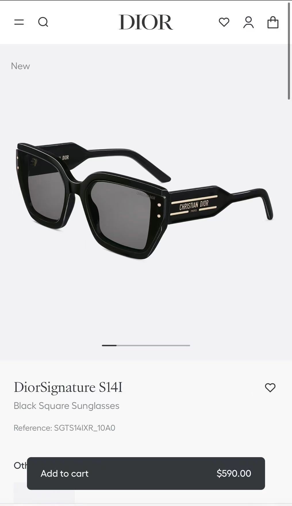 Dior Black Square Sunglasses S14I – Dior Signature S14I Black Square
