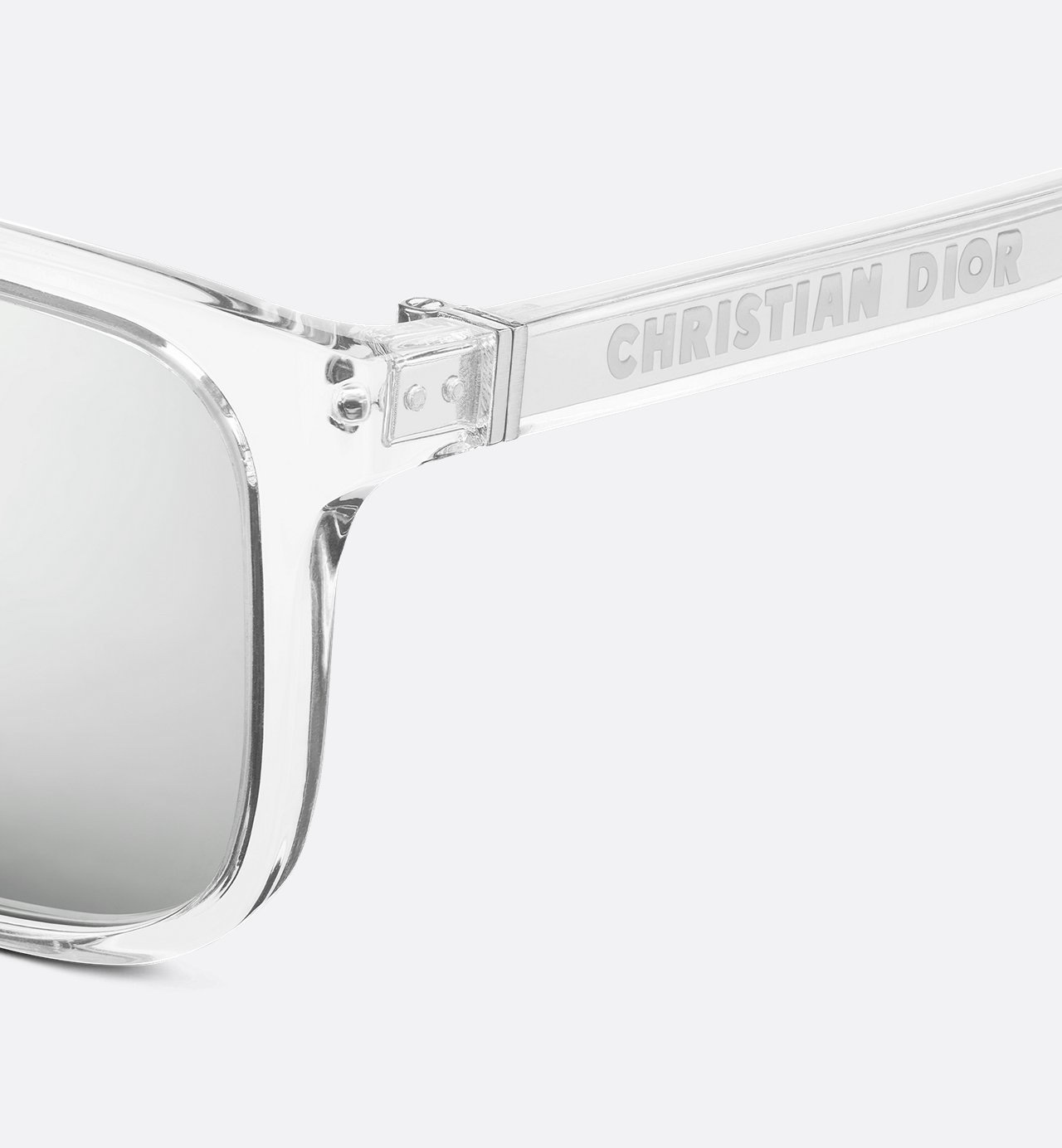 Christian Dior Transparent Square Sunglasses – Silver Mirror