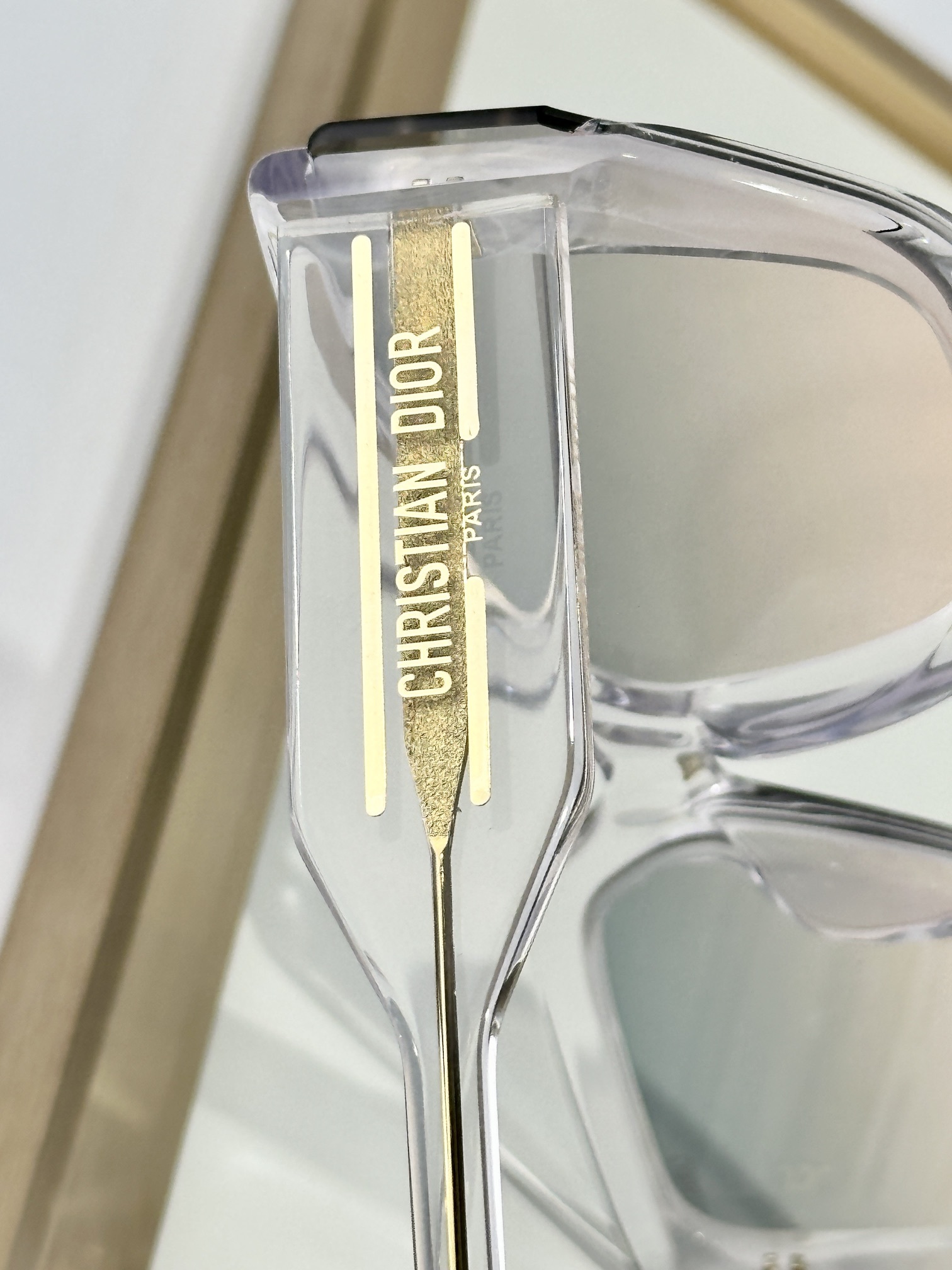 DiorSignature S14F Blue Translucent Square Sunglasses