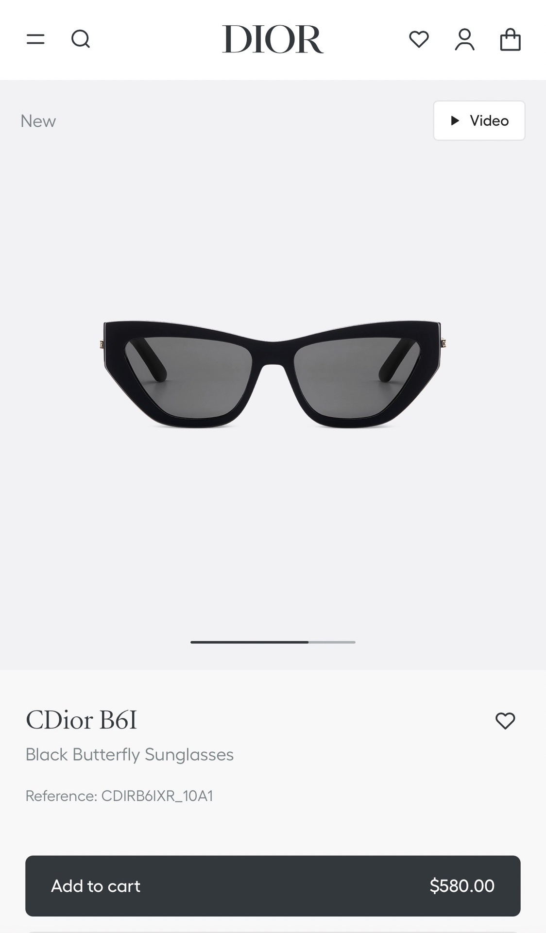 Dior CDior B6I Black Butterfly Sunglasses for Women