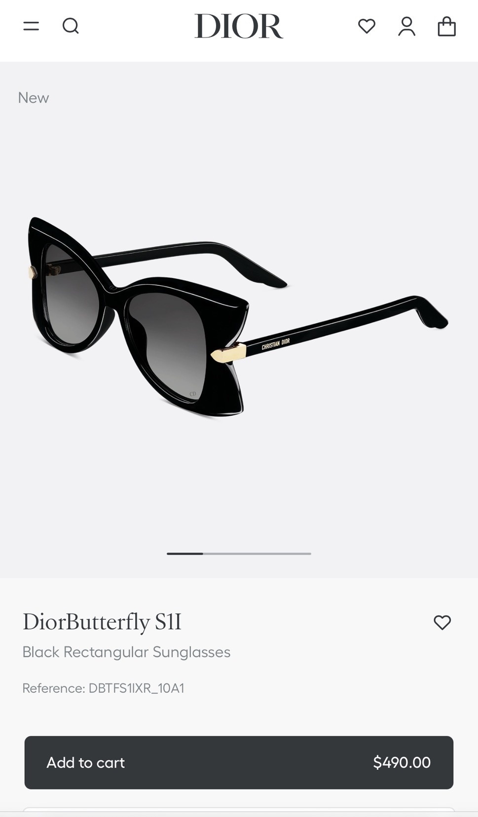Dior Black Rectangular Sunglasses – Dior Butterfly S1I Black