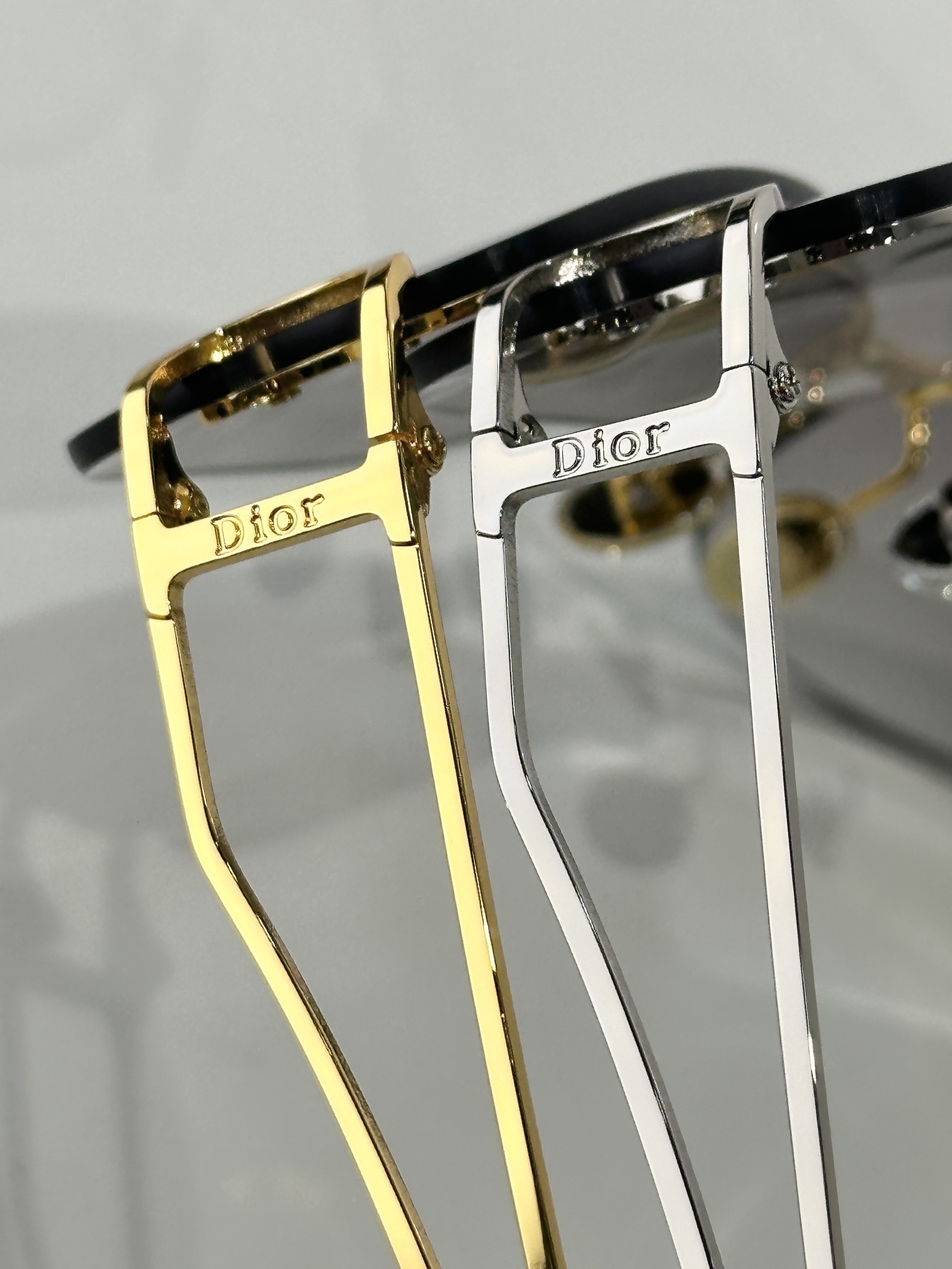 Dior Luxury Rimless Sunglasses – Gold Frame & Brown Lenses