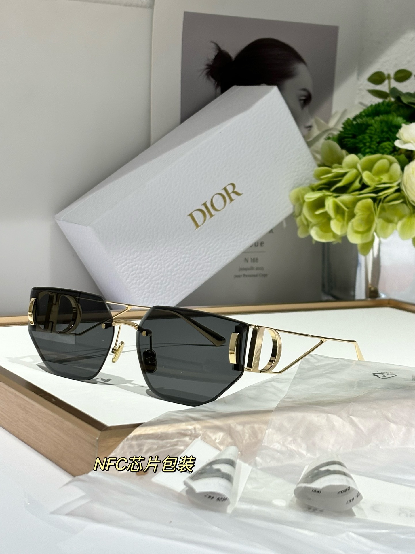 Dior Luxury Geometric Sunglasses with Iconic CD Logo