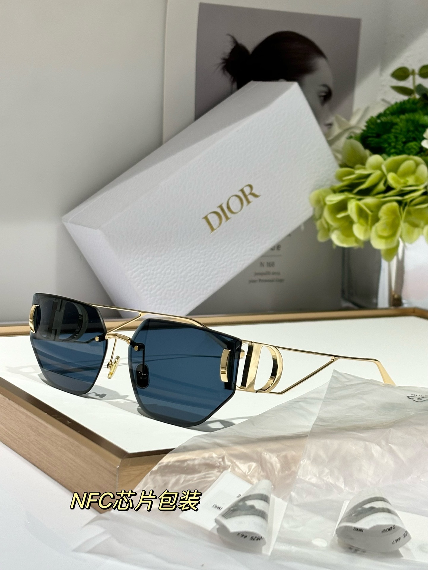 Dior Luxury Geometric Sunglasses with Iconic CD Logo