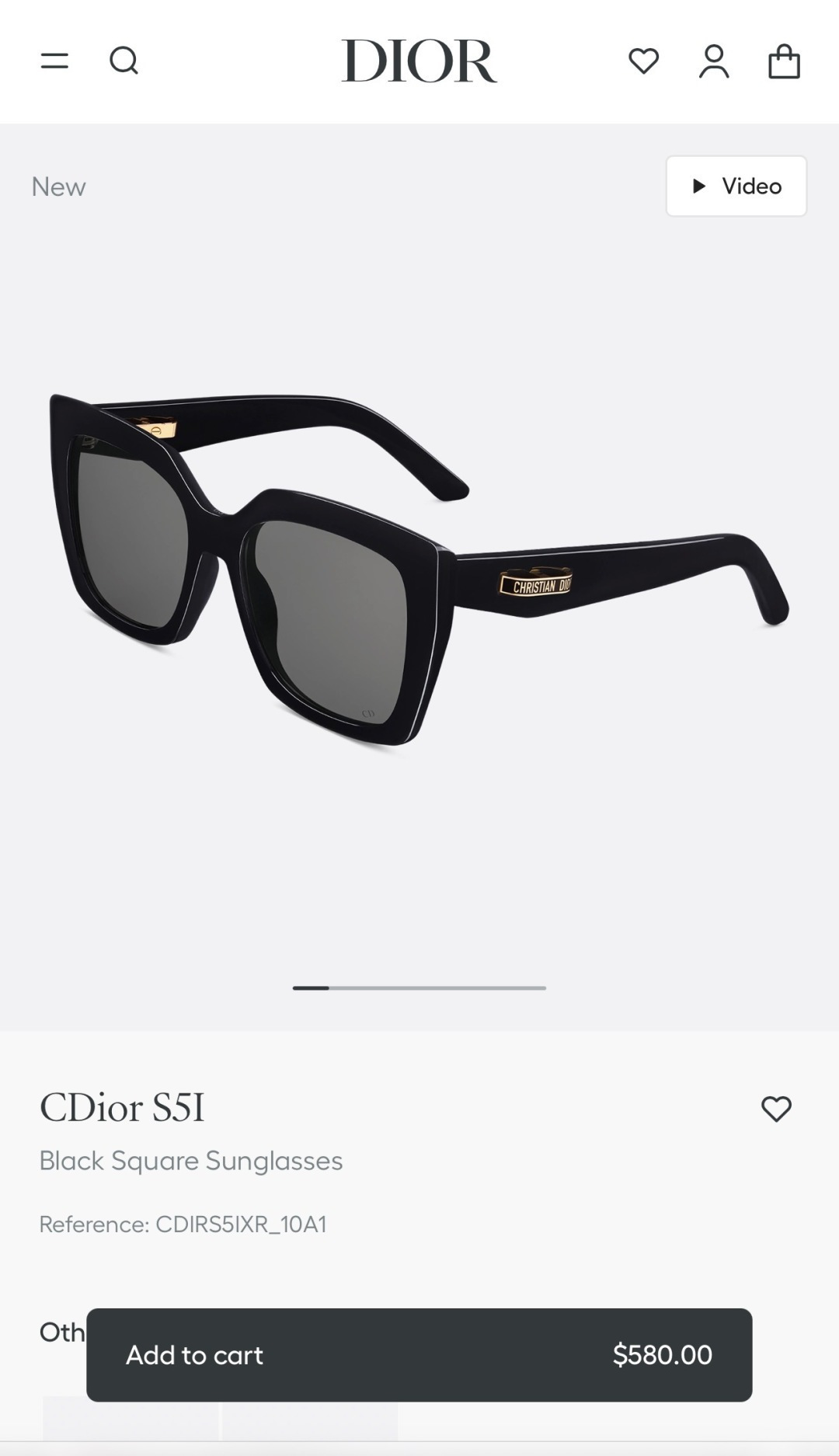 cdior Dior Black Square Sunglasses – Dior Black CDior S5I Square